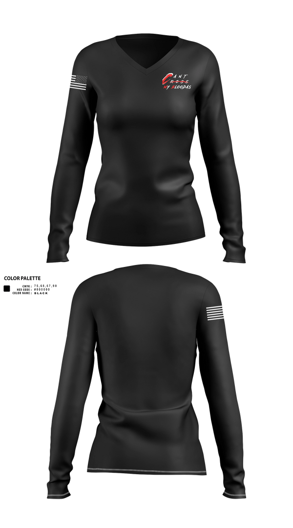 Women's Long Sleeve Vneck Shirt, CCMB, , Teamtime, Team time, sublimation, custom sports apparel, team uniforms, spirit wear, spiritwear, sports uniforms, custom shirts, team store, custom team store, fundraiser sports, apparel fundraiser
