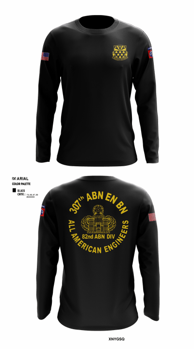 307th Airborne Engineers Battalion 33319086 Long Sleeve Performance Shirt - 1