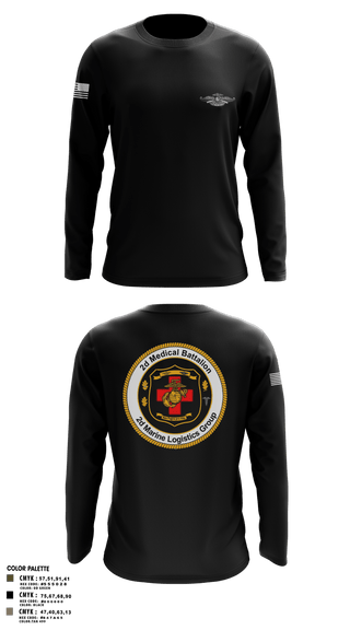 Long Sleeve Performance Shirt, 2D MED BN, 2FSSG, 2MARFORLANT, Navy, Teamtime, Team time, sublimation, custom sports apparel, team uniforms, spirit wear, spiritwear, sports uniforms, custom shirts, team store, custom team store, fundraiser sports, apparel fundraiser
