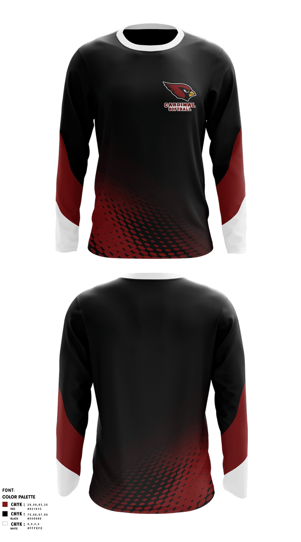Long Sleeve Performance Shirt, Pompton Lakes Cardinals, Softball, Teamtime, Team time, sublimation, custom sports apparel, team uniforms, spirit wear, spiritwear, sports uniforms, custom shirts, team store, custom team store, fundraiser sports, apparel fundraiser