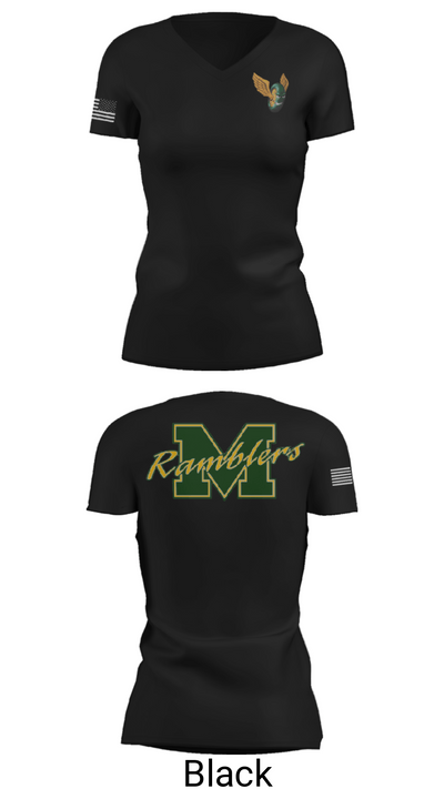 McBain High School Volleyball 93247142 Women's Short Sleeve V-neck Shirt - 38