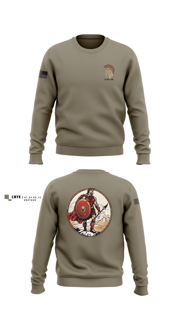 Crew Neck Sweatshirt, A-CO 1-32, Army, Teamtime, Team time, sublimation, custom sports apparel, team uniforms, spirit wear, spiritwear, sports uniforms, custom shirts, team store, custom team store, fundraiser sports, apparel fundraiser