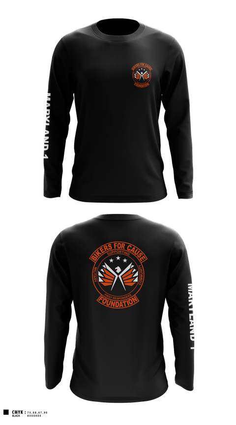 Long Sleeve Performance Shirt, Bikers For Cause Foundation, , Teamtime, Team time, sublimation, custom sports apparel, team uniforms, spirit wear, spiritwear, sports uniforms, custom shirts, team store, custom team store, fundraiser sports, apparel fundraiser