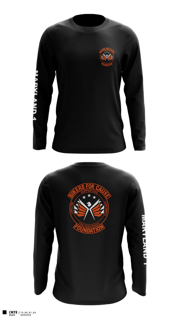 Long Sleeve Performance Shirt, Bikers For Cause Foundation, , Teamtime, Team time, sublimation, custom sports apparel, team uniforms, spirit wear, spiritwear, sports uniforms, custom shirts, team store, custom team store, fundraiser sports, apparel fundraiser