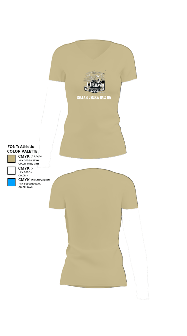 Women's Short Sleeve Vneck Shirt, Isaiahurena racing, E-Sports, Teamtime, Team time, sublimation, custom sports apparel, team uniforms, spirit wear, spiritwear, sports uniforms, custom shirts, team store, custom team store, fundraiser sports, apparel fundraiser