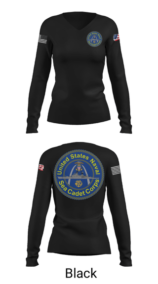 Women's Long Sleeve Vneck Shirt, Battleship misssouri, Navy, Teamtime, Team time, sublimation, custom sports apparel, team uniforms, spirit wear, spiritwear, sports uniforms, custom shirts, team store, custom team store, fundraiser sports, apparel fundraiser