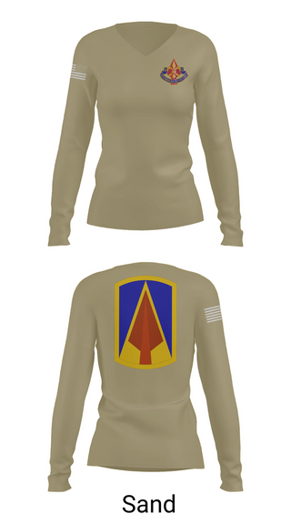 Womens Long Sleeve Vneck Shirt, 177th AR BDE, , Teamtime, Team time, sublimation, custom sports apparel, team uniforms, spirit wear, spiritwear, sports uniforms, custom shirts, team store, custom team store, fundraiser sports, apparel fundraiser