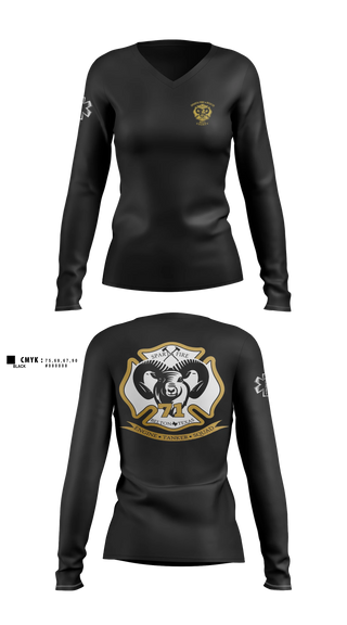 Womens Long Sleeve Vneck Shirt, Sparta Fire/Rescue, Fire Department, Teamtime, Team time, sublimation, custom sports apparel, team uniforms, spirit wear, spiritwear, sports uniforms, custom shirts, team store, custom team store, fundraiser sports, apparel fundraiser