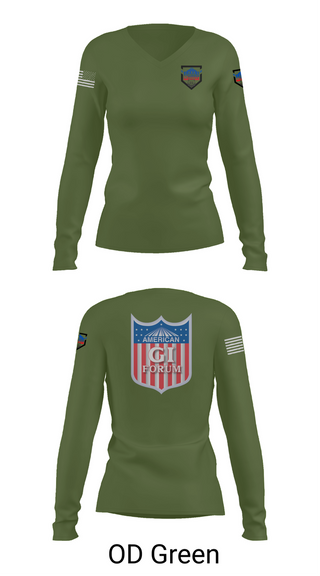 Womens Long Sleeve Vneck Shirt, Agif board, Army, Teamtime, Team time, sublimation, custom sports apparel, team uniforms, spirit wear, spiritwear, sports uniforms, custom shirts, team store, custom team store, fundraiser sports, apparel fundraiser