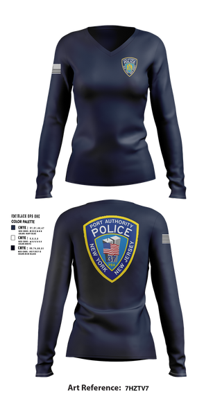 Womens Long Sleeve Vneck Shirt, Port Authority Police, , Teamtime, Team time, sublimation, custom sports apparel, team uniforms, spirit wear, spiritwear, sports uniforms, custom shirts, team store, custom team store, fundraiser sports, apparel fundraiser