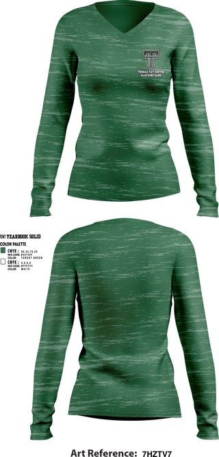 Womens Long Sleeve Vneck Shirt, Thomas Fay Custer Marching Band, Spirit Store, Teamtime, Team time, sublimation, custom sports apparel, team uniforms, spirit wear, spiritwear, sports uniforms, custom shirts, team store, custom team store, fundraiser sports, apparel fundraiser