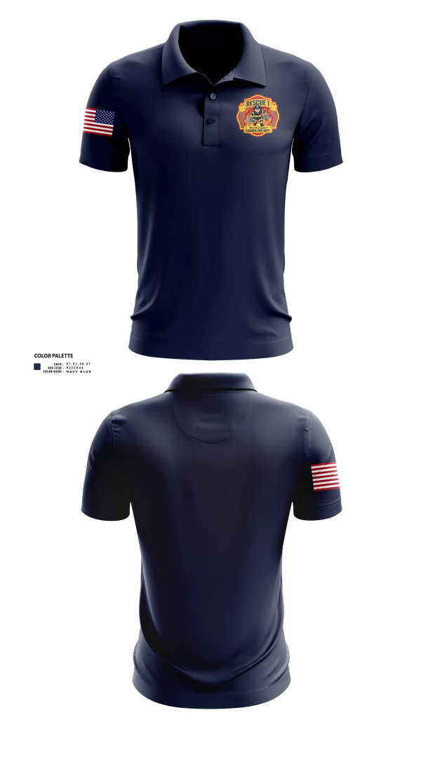 Short Sleeve Performance Polo, Camden city fire department, rescue 1, Fire Department, Teamtime, Team time, sublimation, custom sports apparel, team uniforms, spirit wear, spiritwear, sports uniforms, custom shirts, team store, custom team store, fundraiser sports, apparel fundraiser