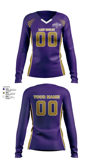 Womens Long Sleeve Vneck Shirt, Lady Eagles, Women's Volleyball, Teamtime, Team time, sublimation, custom sports apparel, team uniforms, spirit wear, spiritwear, sports uniforms, custom shirts, team store, custom team store, fundraiser sports, apparel fundraiser