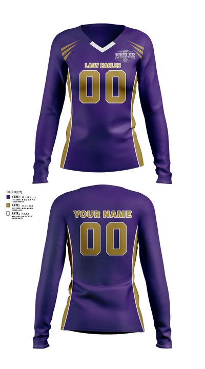 Lady Eagles Women's Long Sleeve V-neck Shirt - 3