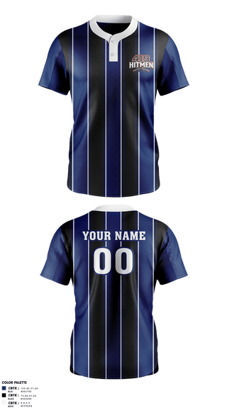 Two Button Softball Jersey, 419 hitmen, Softball, Teamtime, Team time, sublimation, custom sports apparel, team uniforms, spirit wear, spiritwear, sports uniforms, custom shirts, team store, custom team store, fundraiser sports, apparel fundraiser