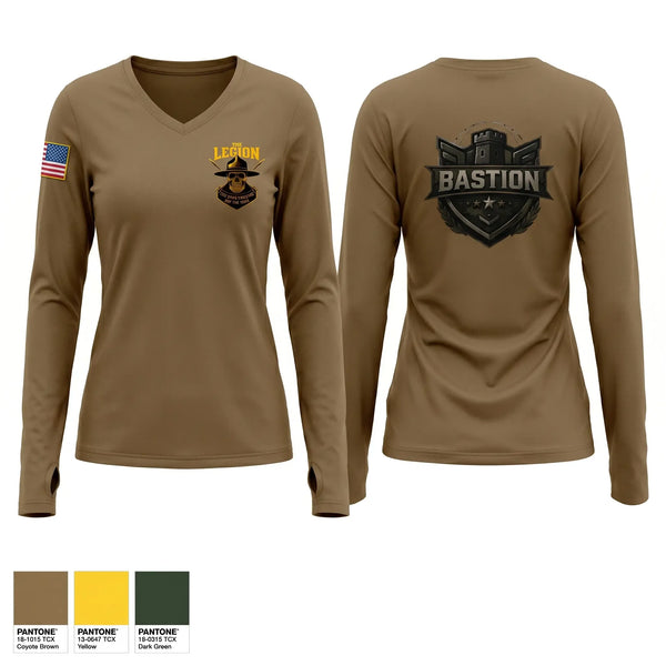 Womens Long Sleeve Vneck Shirt, 3 Squad, Legion Platoon, Army, Teamtime, Team time, sublimation, custom sports apparel, team uniforms, spirit wear, spiritwear, sports uniforms, custom shirts, team store, custom team store, fundraiser sports, apparel fundraiser