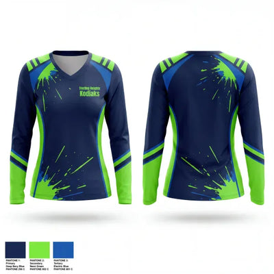 Sterling Heights Kodiaks 71450831 Women's Long Sleeve V-neck Shirt - 1