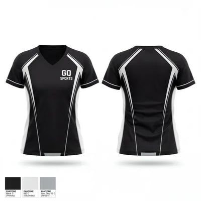 GQ SPORTS 29917828 Women's Short Sleeve V-neck Shirt - 1