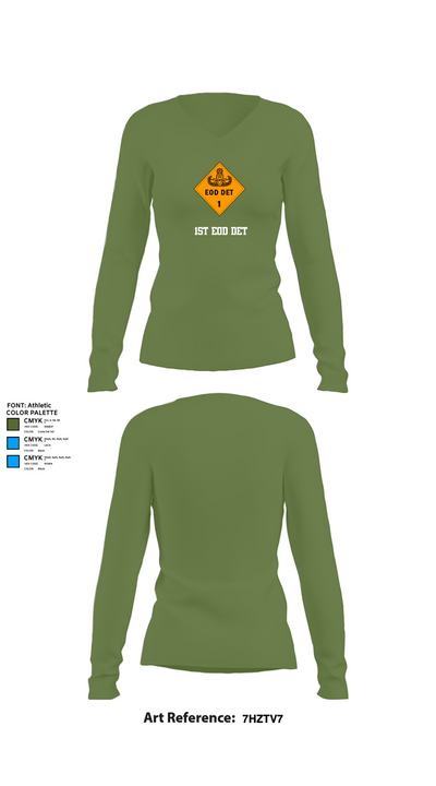 1st EOD DET 18111177 Women's Long Sleeve V-neck Shirt - 42