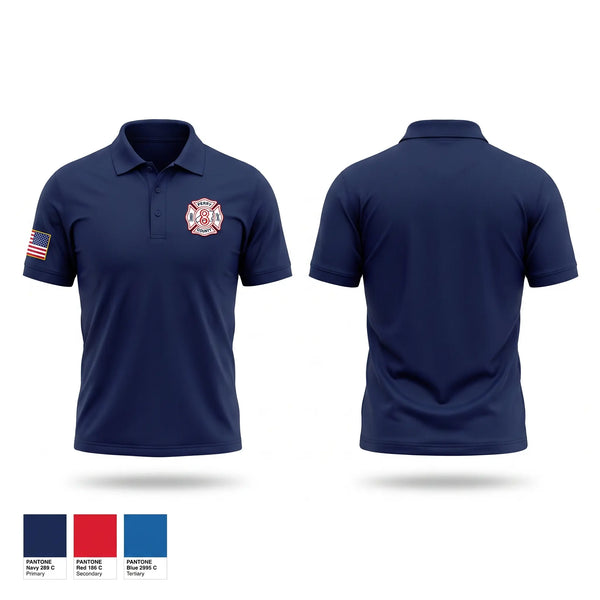 Short Sleeve Performance Polo, New Bloomfield Fire Co, Fire Department, Teamtime, Team time, sublimation, custom sports apparel, team uniforms, spirit wear, spiritwear, sports uniforms, custom shirts, team store, custom team store, fundraiser sports, apparel fundraiser
