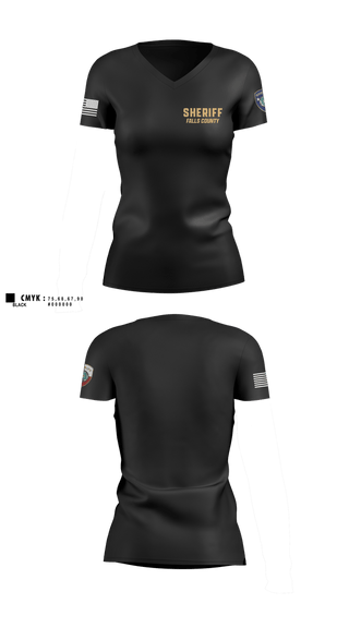 Womens Short Sleeve Vneck Shirt, Falls County Sheriff’s Office, Police, Teamtime, Team time, sublimation, custom sports apparel, team uniforms, spirit wear, spiritwear, sports uniforms, custom shirts, team store, custom team store, fundraiser sports, apparel fundraiser