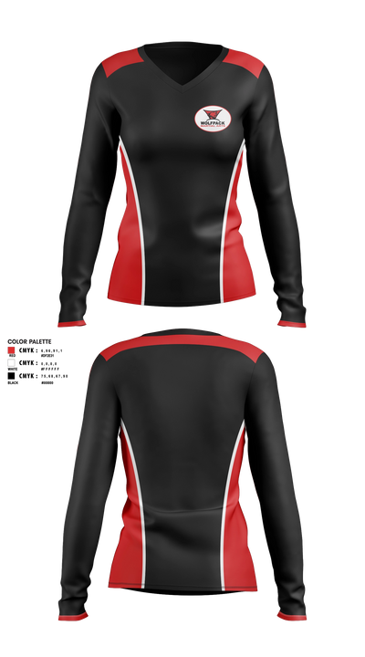 Wolfpack Martial Arts Women's Long Sleeve V-neck Shirt - 3