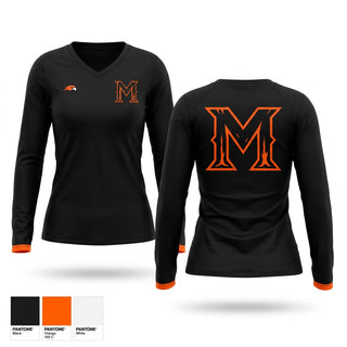 Womens Long Sleeve Vneck Shirt, Montville Soccer, Men's Soccer, Teamtime, Team time, sublimation, custom sports apparel, team uniforms, spirit wear, spiritwear, sports uniforms, custom shirts, team store, custom team store, fundraiser sports, apparel fundraiser