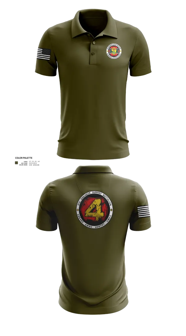 Short Sleeve Performance Polo, 9th Engineer Support Battalion, Marines, Teamtime, Team time, sublimation, custom sports apparel, team uniforms, spirit wear, spiritwear, sports uniforms, custom shirts, team store, custom team store, fundraiser sports, apparel fundraiser