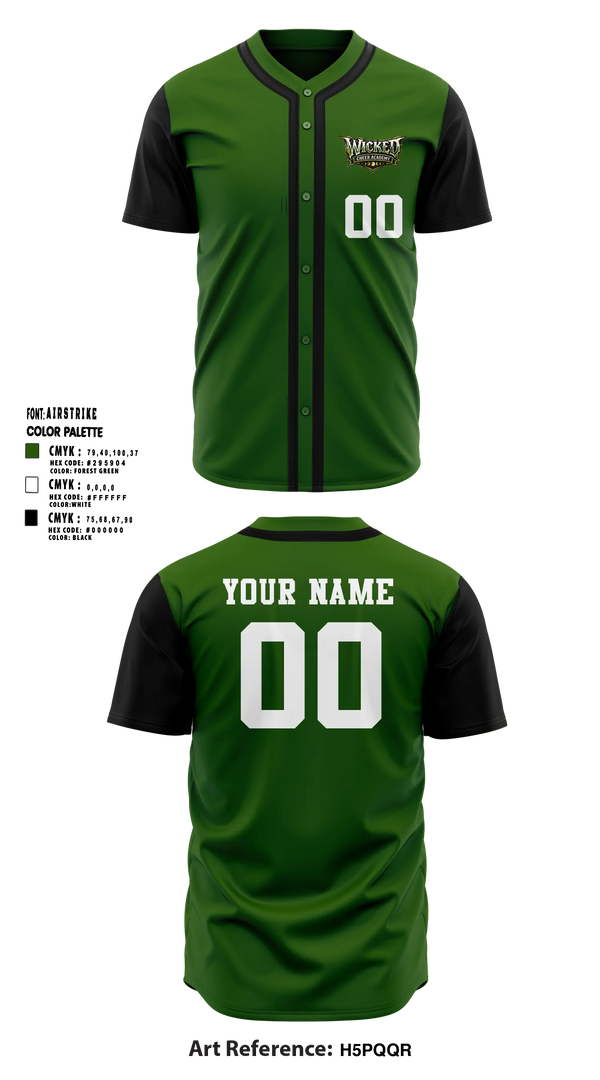 Full Button Baseball Jersey, Wicked Cheer Academy, Cheer, Teamtime, Team time, sublimation, custom sports apparel, team uniforms, spirit wear, spiritwear, sports uniforms, custom shirts, team store, custom team store, fundraiser sports, apparel fundraiser