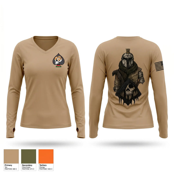 Womens Long Sleeve Vneck Shirt, C-Co 1-124 IN, National Guard, Teamtime, Team time, sublimation, custom sports apparel, team uniforms, spirit wear, spiritwear, sports uniforms, custom shirts, team store, custom team store, fundraiser sports, apparel fundraiser