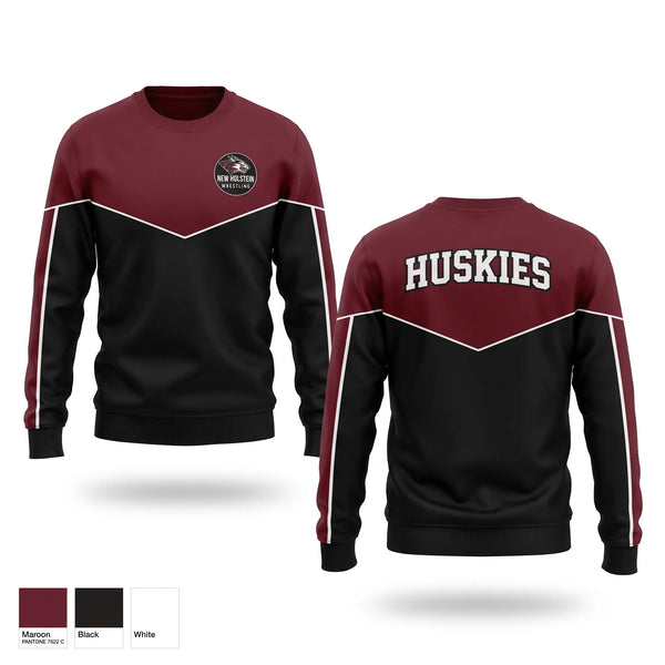 Crew Neck Sweatshirt, New Holstein Huskies, Wrestling, Teamtime, Team time, sublimation, custom sports apparel, team uniforms, spirit wear, spiritwear, sports uniforms, custom shirts, team store, custom team store, fundraiser sports, apparel fundraiser