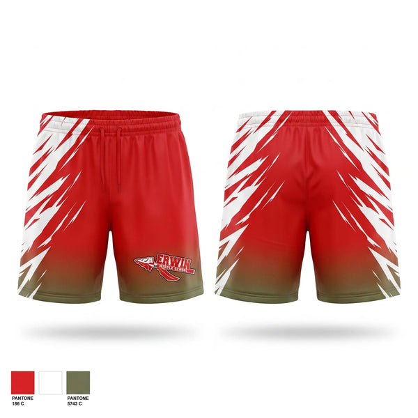 Athletic Shorts With Pockets, Erwin Warriors, Men's Soccer, Teamtime, Team time, sublimation, custom sports apparel, team uniforms, spirit wear, spiritwear, sports uniforms, custom shirts, team store, custom team store, fundraiser sports, apparel fundraiser