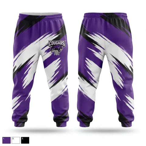 Sweatpants, Cougars, Men's Basketball, Teamtime, Team time, sublimation, custom sports apparel, team uniforms, spirit wear, spiritwear, sports uniforms, custom shirts, team store, custom team store, fundraiser sports, apparel fundraiser