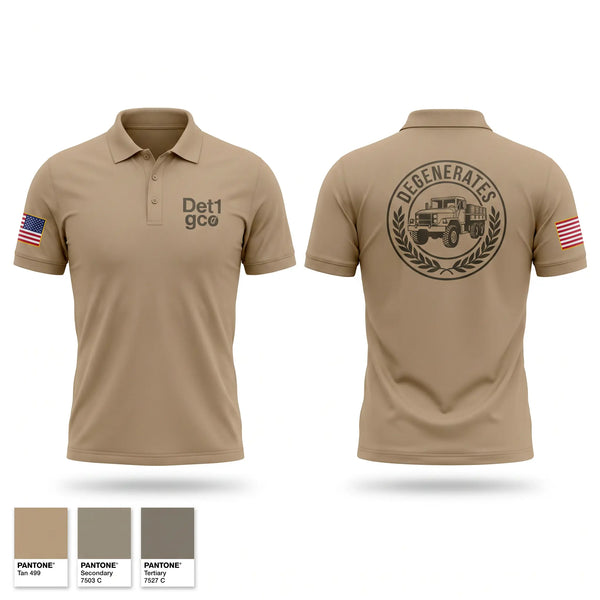 Short Sleeve Performance Polo, Det 1, Grim 106 BSB, National Guard, Teamtime, Team time, sublimation, custom sports apparel, team uniforms, spirit wear, spiritwear, sports uniforms, custom shirts, team store, custom team store, fundraiser sports, apparel fundraiser
