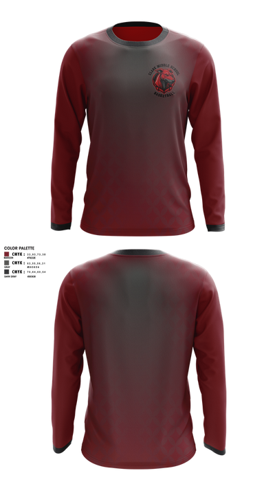 Clark Middle School 62520658 Long Sleeve Performance Shirt 1