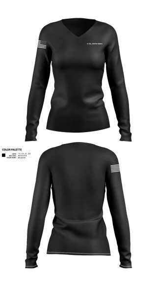 Womens Long Sleeve Vneck Shirt, C CO, 304th ESB-E, Army, Teamtime, Team time, sublimation, custom sports apparel, team uniforms, spirit wear, spiritwear, sports uniforms, custom shirts, team store, custom team store, fundraiser sports, apparel fundraiser