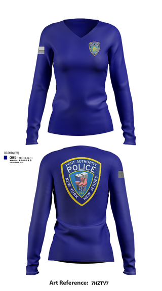 Womens Long Sleeve Vneck Shirt, Port Authority Police, , Teamtime, Team time, sublimation, custom sports apparel, team uniforms, spirit wear, spiritwear, sports uniforms, custom shirts, team store, custom team store, fundraiser sports, apparel fundraiser