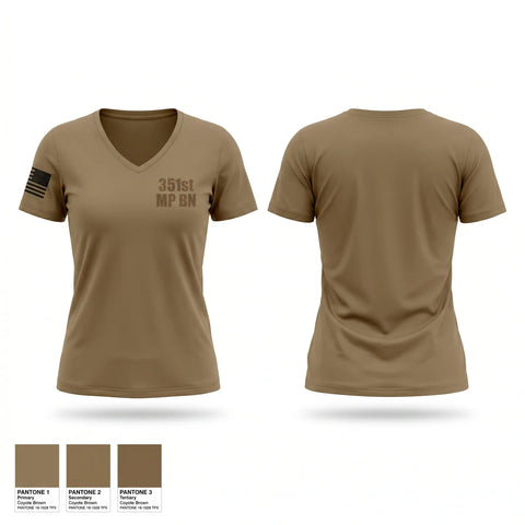 Womens Short Sleeve Vneck Shirt, 351st MP BN, Army, Teamtime, Team time, sublimation, custom sports apparel, team uniforms, spirit wear, spiritwear, sports uniforms, custom shirts, team store, custom team store, fundraiser sports, apparel fundraiser
