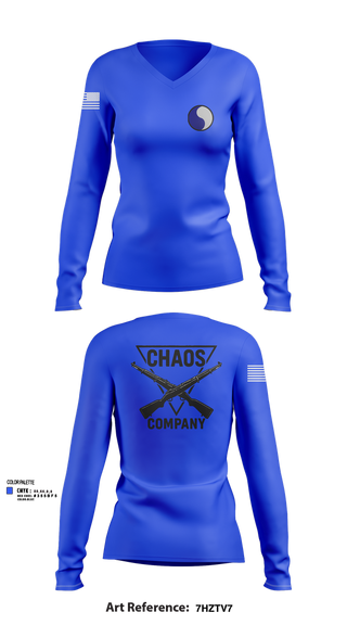 Womens Long Sleeve Vneck Shirt, C-Co 1/116 29th IN BDE, , Teamtime, Team time, sublimation, custom sports apparel, team uniforms, spirit wear, spiritwear, sports uniforms, custom shirts, team store, custom team store, fundraiser sports, apparel fundraiser