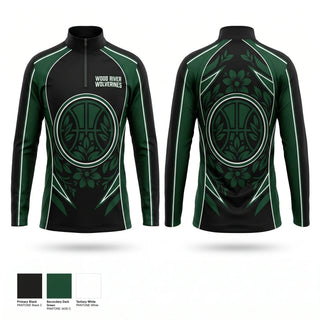 Quarter Zip Jacket, Wood River Wolverines, Women's Basketball, Teamtime, Team time, sublimation, custom sports apparel, team uniforms, spirit wear, spiritwear, sports uniforms, custom shirts, team store, custom team store, fundraiser sports, apparel fundraiser