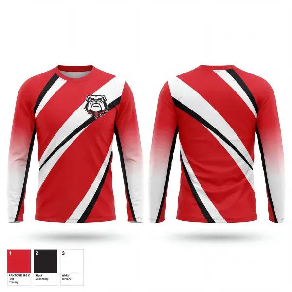 Long Sleeve Performance Shirt, Bulldogs, Cheer, Teamtime, Team time, sublimation, custom sports apparel, team uniforms, spirit wear, spiritwear, sports uniforms, custom shirts, team store, custom team store, fundraiser sports, apparel fundraiser
