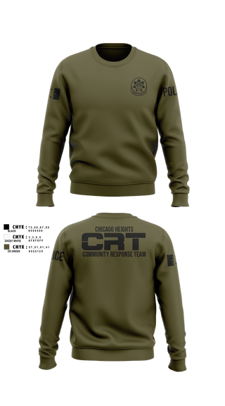 Crew Neck Sweatshirt, Chicago Heights Community Response Team, Police, Teamtime, Team time, sublimation, custom sports apparel, team uniforms, spirit wear, spiritwear, sports uniforms, custom shirts, team store, custom team store, fundraiser sports, apparel fundraiser