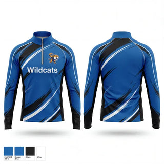 Quarter Zip Jacket, Wildcats, Men's Basketball, Teamtime, Team time, sublimation, custom sports apparel, team uniforms, spirit wear, spiritwear, sports uniforms, custom shirts, team store, custom team store, fundraiser sports, apparel fundraiser