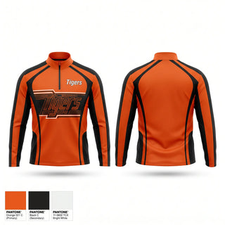 Quarter Zip Jacket, Tigers, Softball, Teamtime, Team time, sublimation, custom sports apparel, team uniforms, spirit wear, spiritwear, sports uniforms, custom shirts, team store, custom team store, fundraiser sports, apparel fundraiser