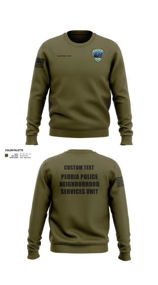 Crew Neck Sweatshirt, Peoria Police Department, Police, Teamtime, Team time, sublimation, custom sports apparel, team uniforms, spirit wear, spiritwear, sports uniforms, custom shirts, team store, custom team store, fundraiser sports, apparel fundraiser