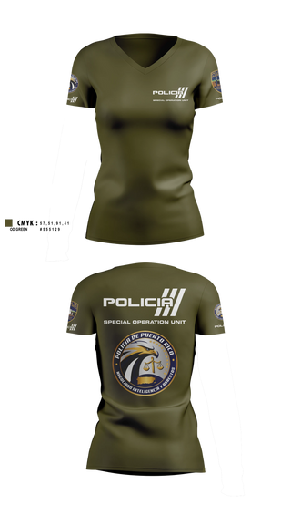 Womens Short Sleeve Vneck Shirt, Inteligencia criminal, Police, Teamtime, Team time, sublimation, custom sports apparel, team uniforms, spirit wear, spiritwear, sports uniforms, custom shirts, team store, custom team store, fundraiser sports, apparel fundraiser