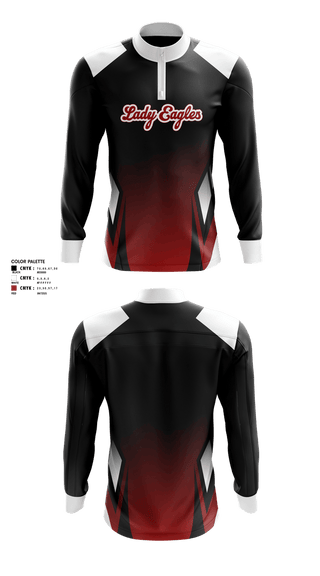 Quarter Zip Jacket, Lady Eagles, Women's Basketball, Teamtime, Team time, sublimation, custom sports apparel, team uniforms, spirit wear, spiritwear, sports uniforms, custom shirts, team store, custom team store, fundraiser sports, apparel fundraiser