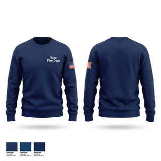 Crew Neck Sweatshirt, Rice Fire Dept, Fire Department, Teamtime, Team time, sublimation, custom sports apparel, team uniforms, spirit wear, spiritwear, sports uniforms, custom shirts, team store, custom team store, fundraiser sports, apparel fundraiser