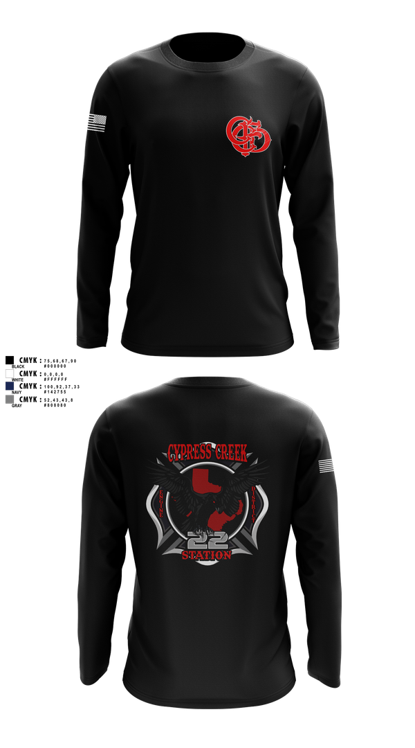 Long Sleeve Performance Shirt, Cy creek fire 22, , Teamtime, Team time, sublimation, custom sports apparel, team uniforms, spirit wear, spiritwear, sports uniforms, custom shirts, team store, custom team store, fundraiser sports, apparel fundraiser