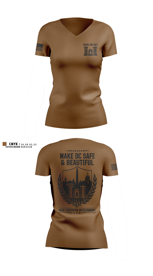 Womens Short Sleeve Vneck Shirt, 1226 EN DET, National Guard, Teamtime, Team time, sublimation, custom sports apparel, team uniforms, spirit wear, spiritwear, sports uniforms, custom shirts, team store, custom team store, fundraiser sports, apparel fundraiser